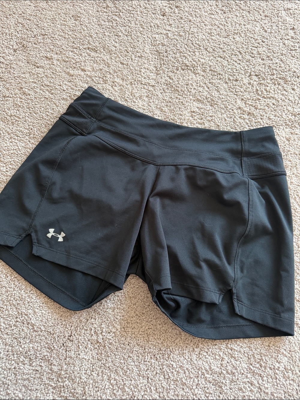 Under Armour Black Women's Athletic Running Shorts with Logo